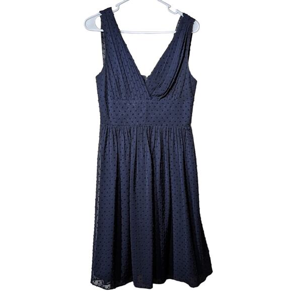 J CREW Sleeveless Marlowe Dress in Navy Swiss Dot Womens Sz 4 - Picture 1 of 9